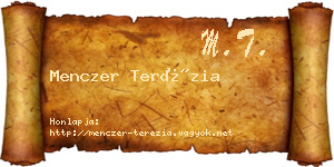Menczer Terézia névjegykártya
